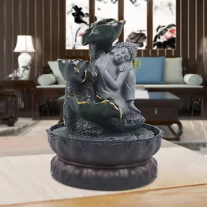 Buddhism Handmade Buddha Fountain Resin Statue with 4 Color Lamp 110V HOT - Picture 1 of 12