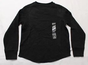 Gap Boy's Basic Solid Long Sleeve Waffle-Knit T-Shirt JL3 Black Size XS - Picture 1 of 4