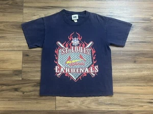 Vtg Lee Sport St. Louis cardinals 05 Shirt Diamond Plated Home Plate With Flames - Picture 1 of 10