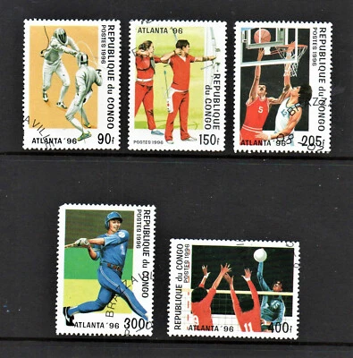 Usado JUEGO DE 5 " ATLANTA 96" REPÚBLICA DE BENÍN 1996 Foto 1 de 2