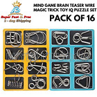 IQ Metallic Toys Mind Game Brain Teaser Wire Magic Trick Toy IQ Puzzle Set 16Pcs