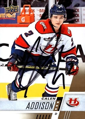 Calen Addison - Signed 2017-18 Upper Deck CHL Hockey Card #38 - Image 1 of 2