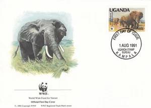 Elephant WWF Uganda FDC #2 1991 (145249) - Picture 1 of 1