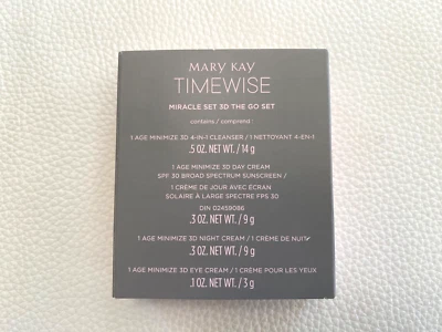 Mary Kay TimeWise On The Go 3D Miracle Set 4 Piece Set 089021 Exp. Travel Small - Image 1 of 4