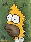 Original Meme Art Homer Simpson Painting Signed Liam Matthew 9X12 Crypto Street