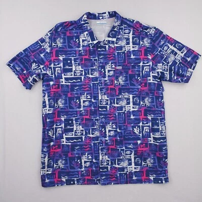 Camisa Columbia Para Hombre Extra Grande Púrpura Rosa PFG Pez Abstracto Ventilada por Todas Partes Foto 1 de 4