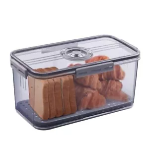 Bread Box Bread Boxes for Kitchen Counter Airtight, Time Recording Bread Grey - Picture 1 of 7