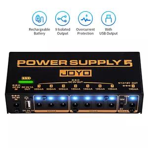 JOYO Effect Pedal Power Supply Rechargeable Built-in 4400mAh Battery 8 Outputs - Picture 1 of 10