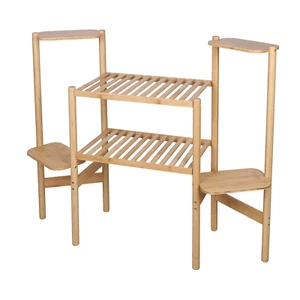 Bamboo Plant Stand Indoor Outdoor Flower Display Rack 6 Tiers - Picture 1 of 13