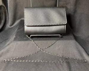 Neiman Marcus Black Evening Shoulder Bag Purse Clutch Pouch Black Hardware - Picture 1 of 10