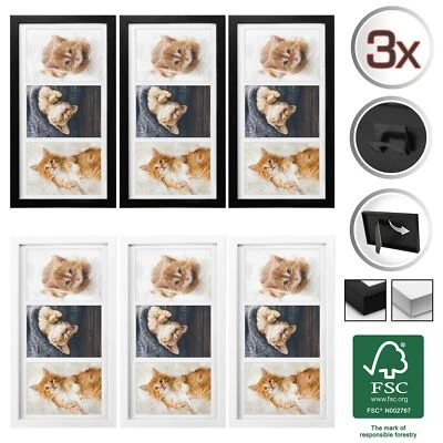 BOMOE 3er Set Multirahmen Bilderrahmen Fotos Rahmen Collage Fotorahmen