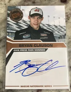 2008 Press Pass Signings Bryan Clauson USAC INDY AUTHENTIC AUTOGRAPH - Picture 1 of 2
