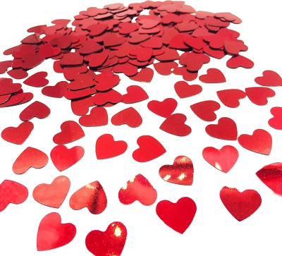 Party Decoration Table Confetti of Heart Foil Red for Valentine'S Day Dating Wed - Image 1 of 4