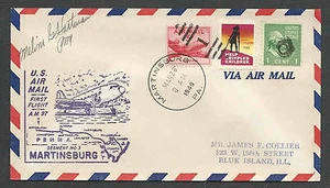 1949 COVER 1c PREXY COIL #839 ON FIRST FLIGHT COVER W/CRIPPLED CHILDREN SEE INFO - Picture 1 of 1