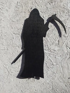 1x Wood Silhouette for Halloween of a GRIM REAPER -Wall Mount 7" Wide x 9" Tall. - Picture 1 of 1