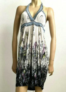 BCBGMAXAZRIA Neckholder-Kleid Damen Größe M Mehrfarbig Hohe Taille Knielang - Bild 1 von 12