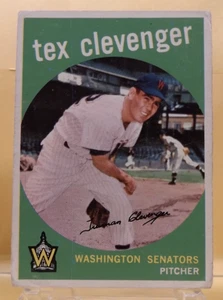 1959 Topps #298 - Tex Clevenger - Washington Senators - Very Good - Picture 1 of 2