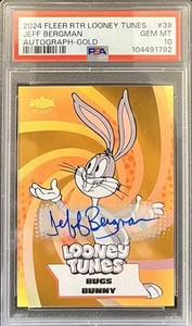 2024 Fleer Retro Looney Tunes Bugs Bunny Gold Auto By Jeff Bergman PSA 10! Pop 1 - Picture 1 of 2