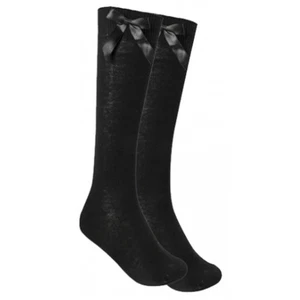 6 Pairs Girls Cotton Knee High Childrens Kids School Socks With Bow Uniform - Picture 1 of 5