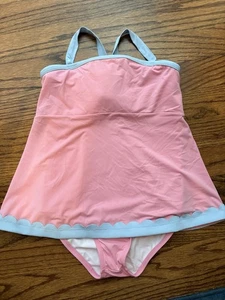 Beaufort Bonnet Company Cute Pink & Blue Swimsuit w Swim Skirt Size 6 - Picture 1 of 4