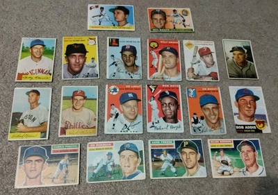 1953-56 Topps/Bowman Lot 18 Baseball Cards - Ed Lopat, Windy McCall RC- See pics - Image 1 of 4