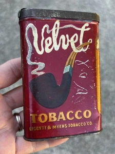 Vintage 1926 Velvet Tobacco Tin - Picture 1 of 7