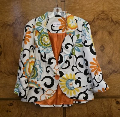 MARCA 3 HERMANAS ~ CHAQUETA FLORAL FESTIVA ~ GRANDE Foto 1 de 4