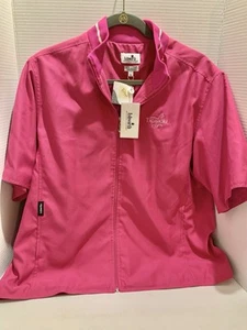 Ashworth Golf Pink Zip Front Short Sleeve Water/Wind Resistant Woman Jacket NWT - Picture 1 of 23