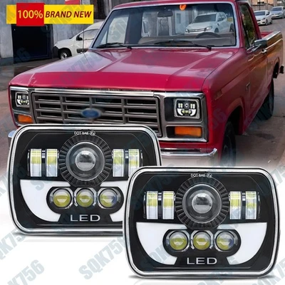 Faros LED cuadrados intermitente aptos para Ford F-250 Custom 4x4 1978-86 2 piezas 7x6" Foto 1 de 4
