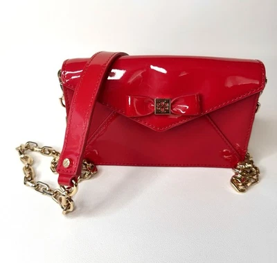 Bolso Bandolera Tory Burch Mujer Mini Micro Rojo Charol Cadena Hombro Foto 1 de 4