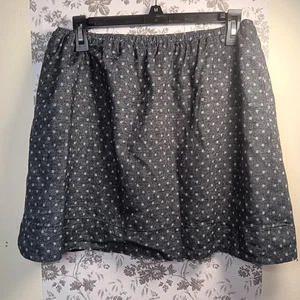 Ann Taylor LOFT Grey White Dot Mini Skirt Sustainable 100% Cotton Lined Sz S - Picture 1 of 10