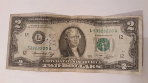 1976 $2 Two Dollar Bill L53928220A Circulated - Picture 1 of 2