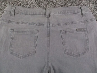 Pantalones de mezclilla elásticos de pierna recta grises 10P DG2 Diane Gilman 31x28 Foto 1 de 4