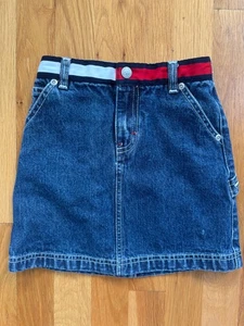 Tommy Hilfiger Denim Jeans Skirt Girls Size 5 Vintage Colorblock Waist Y2K - Picture 1 of 5