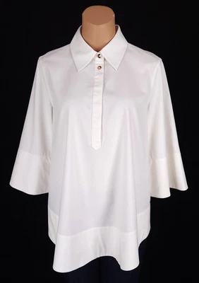 Kit and Ace 1/2 Botón Ajuste Ancho Pullover Túnica Talla 4 Mujer Off-White Foto 1 de 4