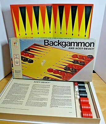 Vintage Milton Bradley Backgammon and Acey-Deucy 4319 Board Game 1973 - Image 1 of 4