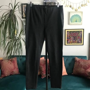 ANN TAYLOR size 10 Charcoal Gray Stretch Ponte Knit Side Zip Leggings - Picture 1 of 4