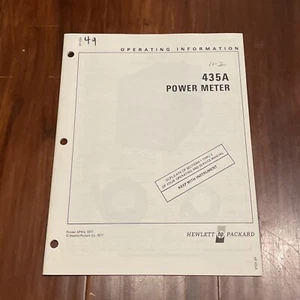 HP 435A Leistungsmesser Betriebsinformation Handbuch 00435-90019 April 1977 - Bild 1 von 3