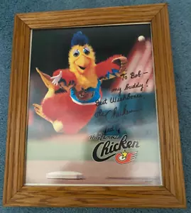 2003 The Famous Chicken San Diego Baseball Mascot Autograph 8x10 Framed "To Bob" - Picture 1 of 9
