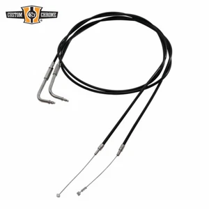 170cm Black Vinyl Throttle+Idle Cables Fit For Harley Sportster XL883 1200 02-14 - Picture 1 of 11