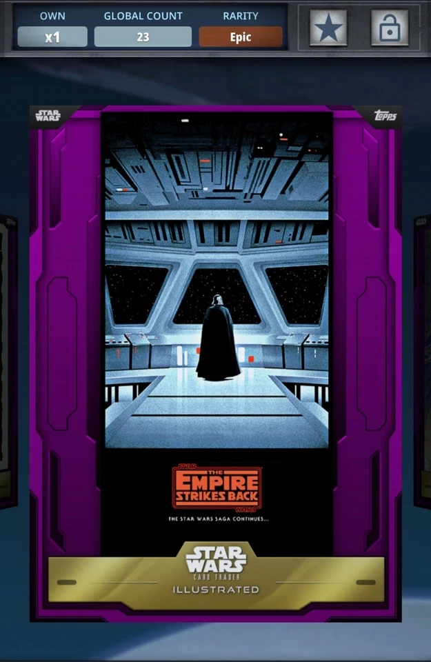 Topps Star Wars Card Trader Illustrated 2022 W4D2 Purple Darth Vader ESB Digital - Image 1 of 1