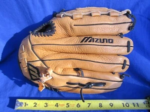 MIZUNO Right Hand Leather Baseball Glove/Mitt 12” Professional Model, Used - Picture 1 of 12