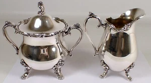 Vtg Reflection by 1847 Rogers Bros Sugar Bowl w Lid 9203 & Creamer 9204 Set - Picture 1 of 9