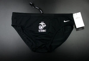 H.E.Arts masculine logo custom print on Nike Men BLACK swim brief size 36 - Picture 1 of 2