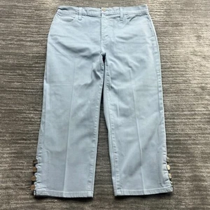 NYDJ Jeans Size 10 Womens Straight Stretch Mid Rise Blue Denim - Picture 1 of 12