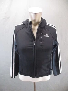 ADIDAS Size S (7-8) Boys BLK Full Zip Pocket Fleece Lined Athletic Jacket 985 - Picture 1 of 10