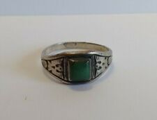 VINTAGE NAVAJO INDIAN STERLING THUNDERBIRDS CERRILLOS TURQUOISE RING SIZE 8