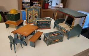 VINTAGE GERMAN DORA KUHN 10 PIECE FURNITURE SET – 1:12 SCALE - Picture 1 of 24