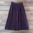 Vintage 1970s/1980s Burgundy Midi A-line Paisely Skirt size 10