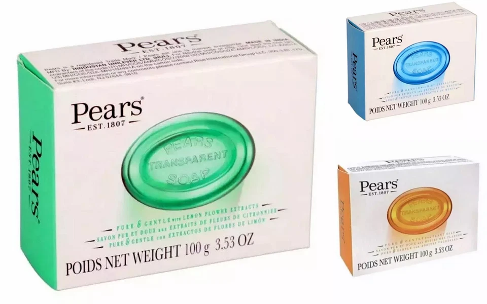 PEARS (3.53 Oz) Bar ●GLYCERIN/LEMON FLOWER EXTRACT● •Oil-Clear •Glow Soap🫧